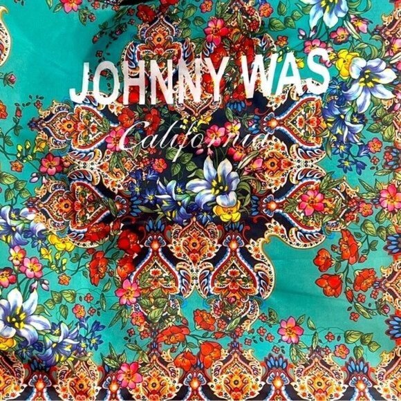 JOHNNY WAS Travel Beach Pool Multicolor Floral Print Lightweight Foldable Tote - Picture 5 of 7